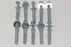 10 x M8 x 50mm Masonry Brick Wall Fixing Screw Bolts & Raw Plugs With Washers
