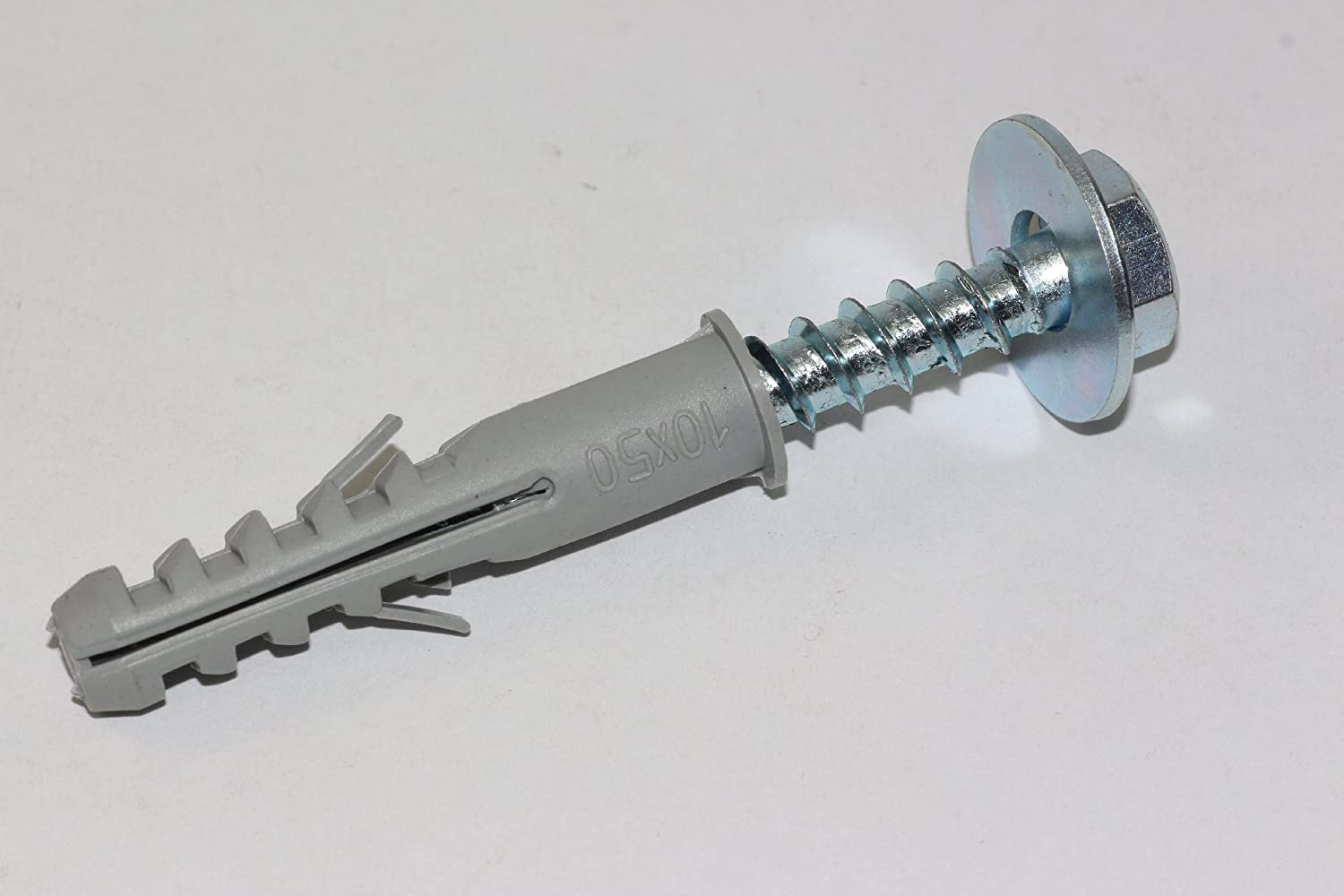 10 x M8 x 50mm Masonry Brick Wall Fixing Screw Bolts & Raw Plugs With Washers