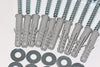 10 x M8 x 50mm Masonry Brick Wall Fixing Screw Bolts & Raw Plugs With Washers