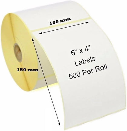 Premium 6x4 Thermal Labels - Self-Adhesive Direct (for Zebra, MUNBYN Printers) - 500 Labels