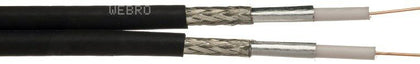 250m WF65 Twin Coax Satellite Cable Sky HD 4K Freesat HD Black Twin Shotgun