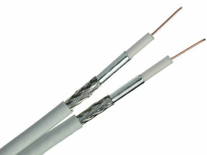 250m WF65 Twin Coax Satellite Cable Sky Plus+ Freesat HD White Twin Shotgun