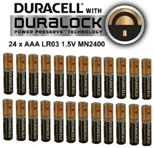24 X Duracell AAA Alkaline LR03 1.5V Batteries MN2400 Duralock Duracel Battery