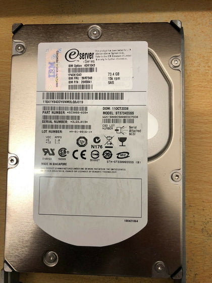 IBM 73.4GB SAS Hot Swap Hard Drive Disk (HDD) - 15K 2.5