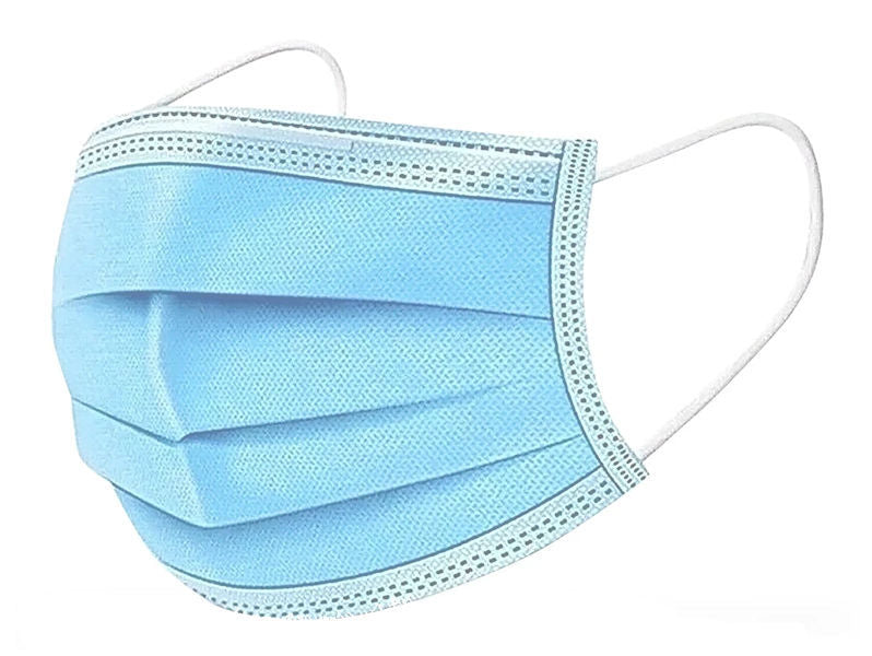 Blue Protection Mask (50) 3 Ply Blue Protective Mask PPE – PlutoDirect