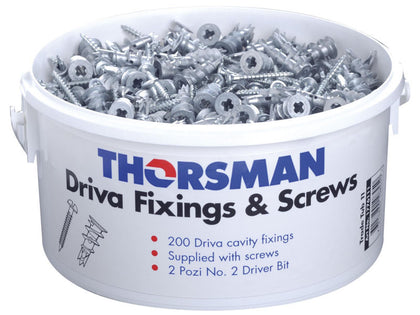 (200) Driva Cavity Fixings & Screws