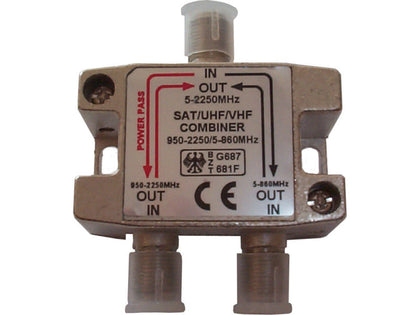 Mini VHF/UHF+IF 'F' Diplexer