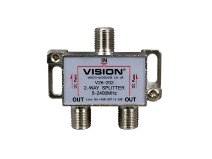 VISION 2 Way 'F' Splitter (5-2400MHz)