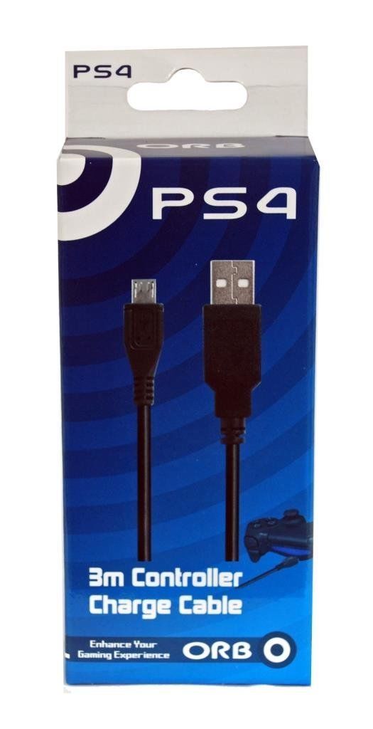 ORB USB TO MICRO USB CHARGE CABLE 3M PS4 PLAYSTATION 4 PlutoDirect