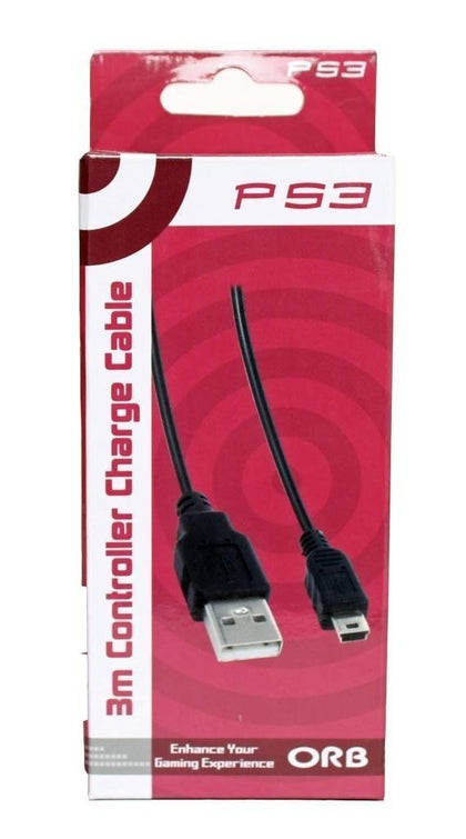 ORB 3M USB-MINI USB CHARGER CABLE FOR PS3 CONTROLLER