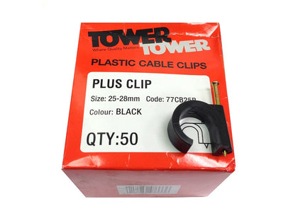 Tower (50) +25mm Black Clips