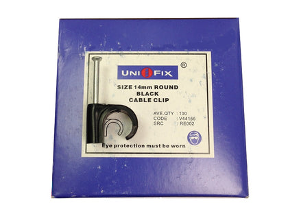 Uni-Fix (100) 14mm Black Cable Clips