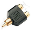 RCA Phono AV Audio Video Y Splitter Adapter 2 to 1 Gold