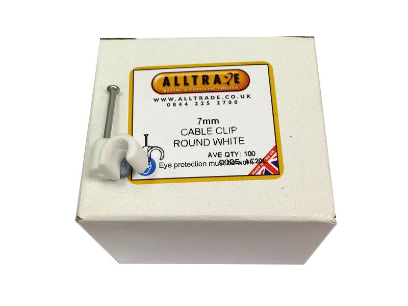 (100) 7mm White Clips
