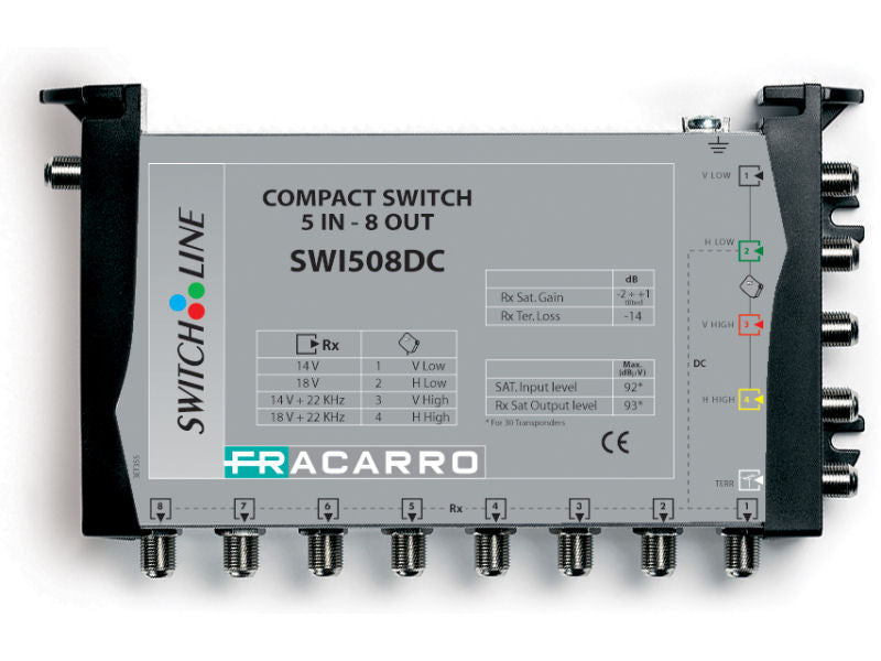 Fracarro cascade multiswitch 5 entrées 4 sorties dérivées - 271161 Fracarro cascade multiswitch 5 entrées 4 sorties dérivées - 271161