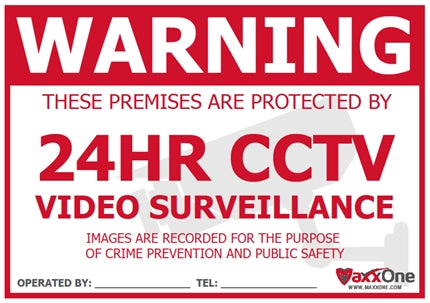 CCTV Warning Sign A4