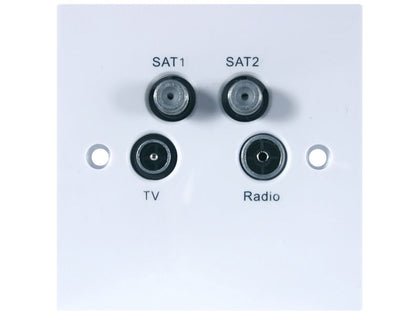 TRIAX Quad Screened Outlet Plate