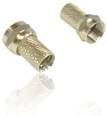 CDL Micro Screw in/ Twist on F Connector To Fit Satellite TV Aerial Coax Coaxial Cable RG6, White