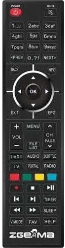 ZGemma Remote Control for Star S / 2S / H1 / H2 DVB Receivers (NOT COMPATIBLE WITH H.2H)