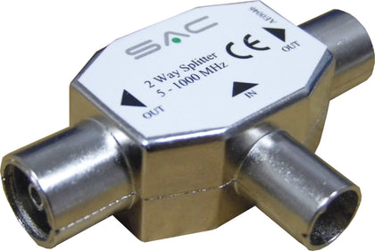 SAC Metal 2 Way TV Splitter IEC