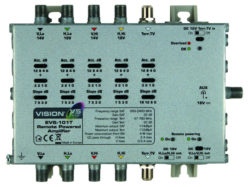 VISION V5 Amp (Line) 4 x Sat+Terr +12V EVO