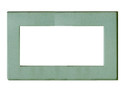SCREWLESS Outlet Brushed Steel 4 Module