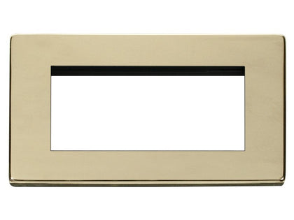 SCREWLESS Outlet Polished Brass 4 Module