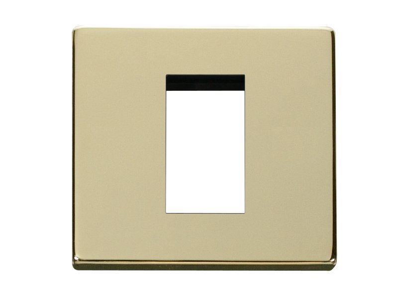 SCREWLESS Outlet Polished Brass 1 Module