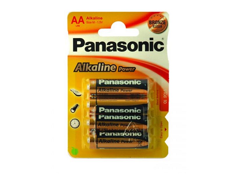 PANASONIC 'AA' Alkaline Batteries (Pack 4)