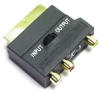 Scart Plug To 3 Phono -1 Svhs + In/Out Switch