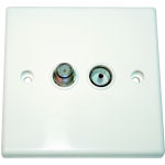 Budget Coax & 'F' Double Flush Outlet