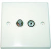 Budget Coax & 'F' Double Flush Outlet