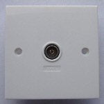 Triax Single Flush Outlet Screened Plate